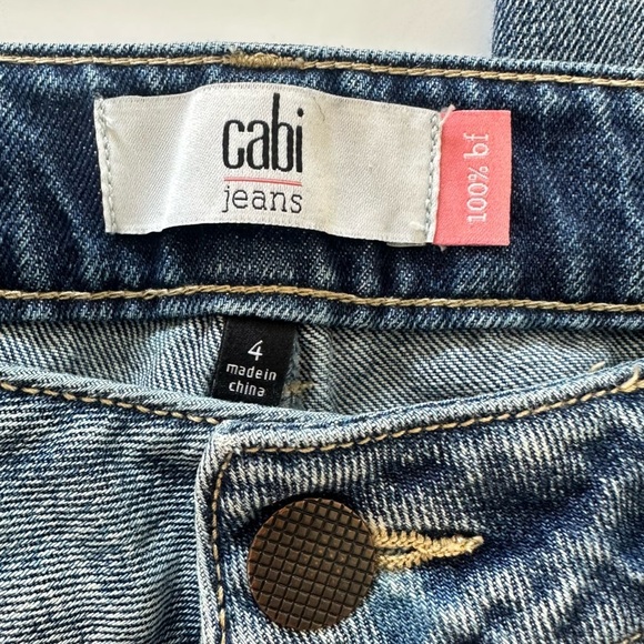 Cabi 5884 Distressed Paint Splatter 100% Boyfriend Jeans Womens Size 4 - Picture 4 of 7